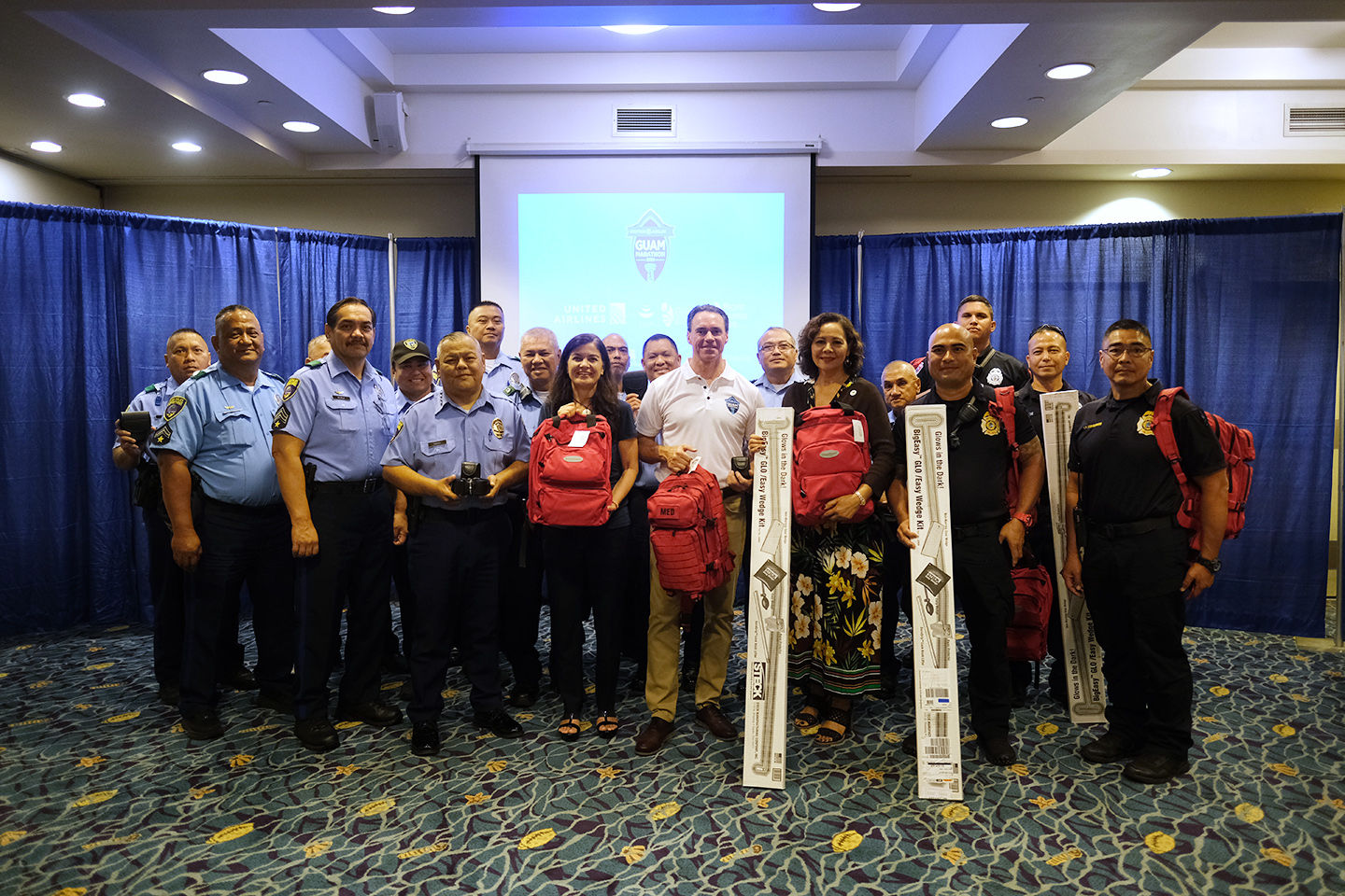 Marathon organizer donates safety supplies to GPD, GFD